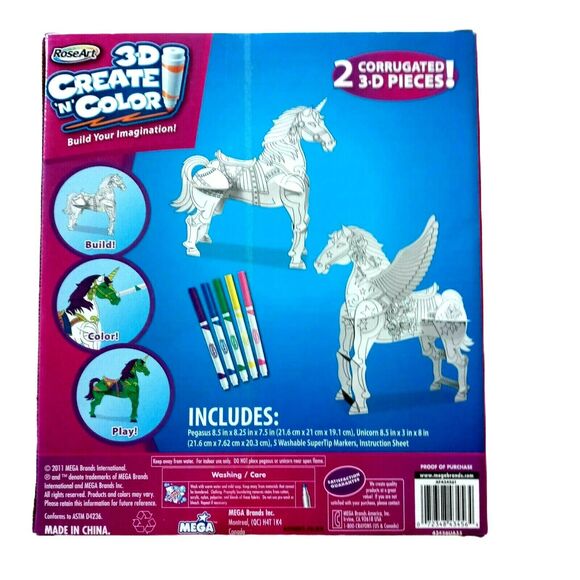 3D Puzzle Unicorn Pegasus Set - Build & Color 🧩 - Picture 3 of 10